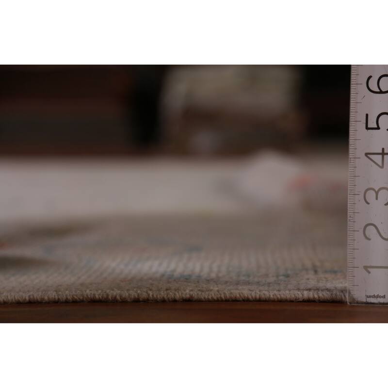 Hand Knotted Oriental 100% Wool Carpet Transitional All-Over Beige & Ivories Oushak Area Rug - 12' 5'' X 8' 7''