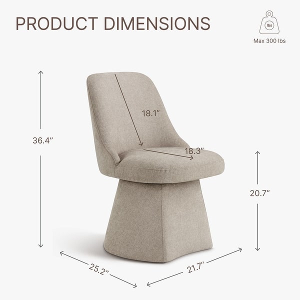 dimension image slide 1 of 3, Anna Upholstered Swivel Armless Dining Chair for Kitchen Living Room