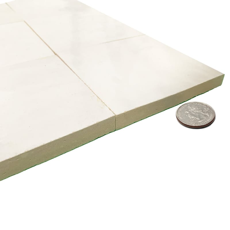 Contemporary Zellige Panels, 12"x12"x1/2", Square White