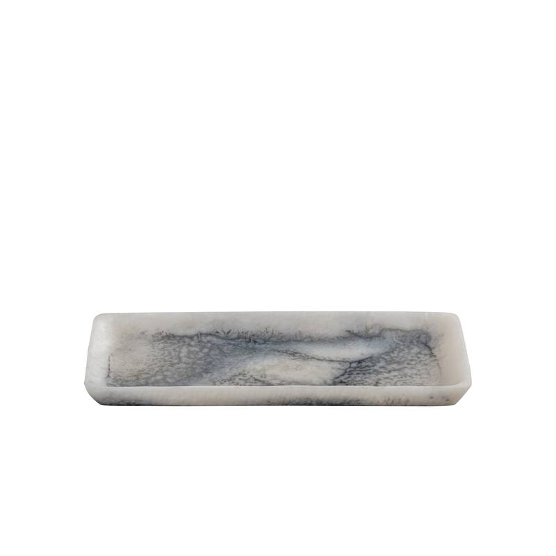 Grey Resin Rectangle Platter Set of 2