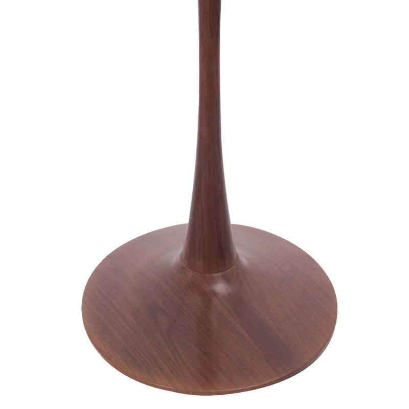 Bristol 27" Square Dining Table with Marbled White MDF Top and Steel Pedestal Base for Modern Kitchen and Dining Room - 27 in.