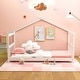 preview thumbnail 4 of 11, Twin House Bed Frame for Kids with Roof Design and Wood Slat Support