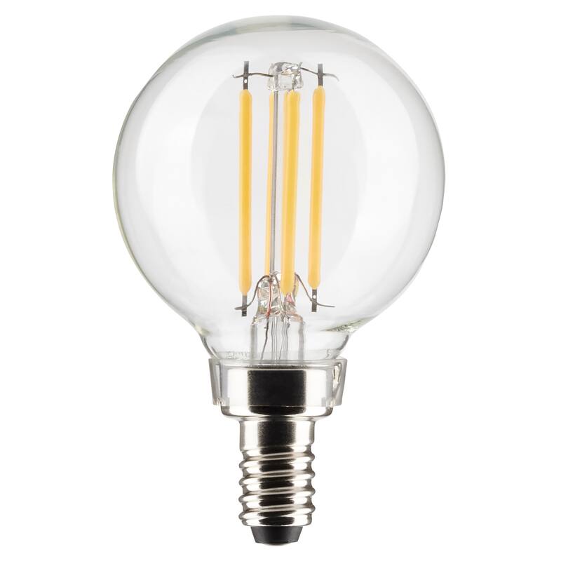 4 Watt G16.5 LED Clear Candelabra Base 2700K 350 Lumens 120 Volt 2-Pack - Clear
