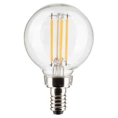 4 Watt G16.5 LED Clear Candelabra Base 2700K 350 Lumens 120 Volt 2-Pack