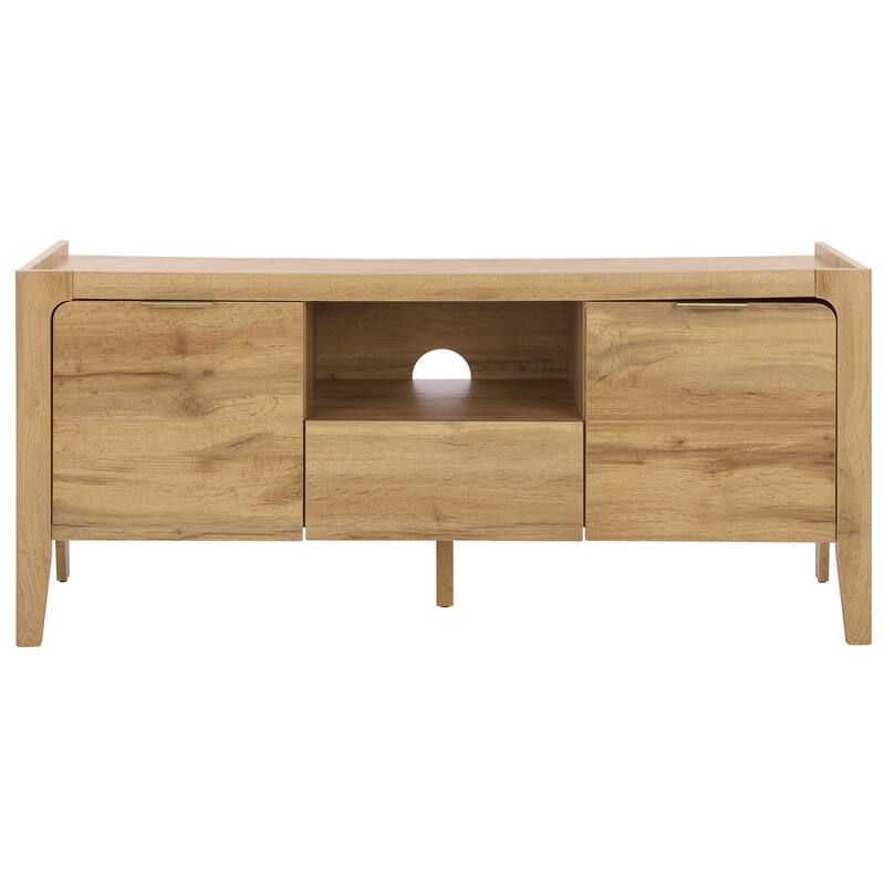 SAFAVIEH Home Equit 2-Door 1 Drawer Sideboard - 47"W x 16"D x 21"H - Oak/Brass