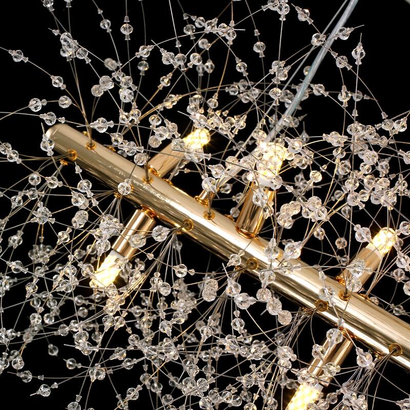 9 - Light Modern Rectangle Fireworks Sputnik Chandelier for Kitchen Island