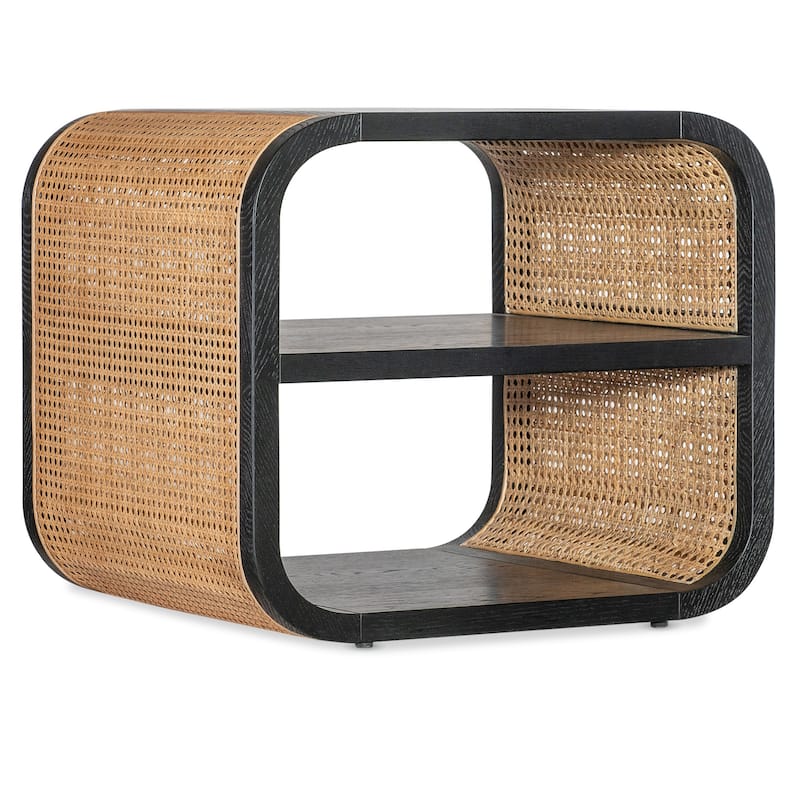 Hooker Furniture M34-80113-99 Cain 26" Wide Oak, Rattan End Table - Black