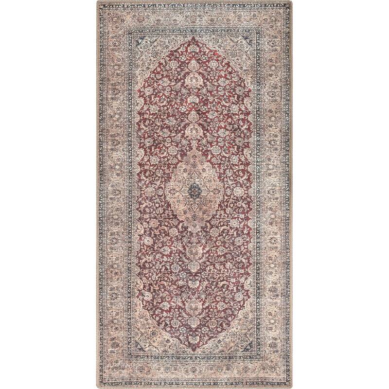 Well Woven Lotus Tonti Vintage Medallion Oriental Washable Area Rug