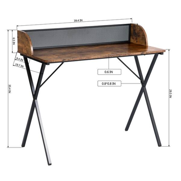 Computer Desk with Metal Pegboard/Metal Mesh Plate Laptop Desk - Bed ...