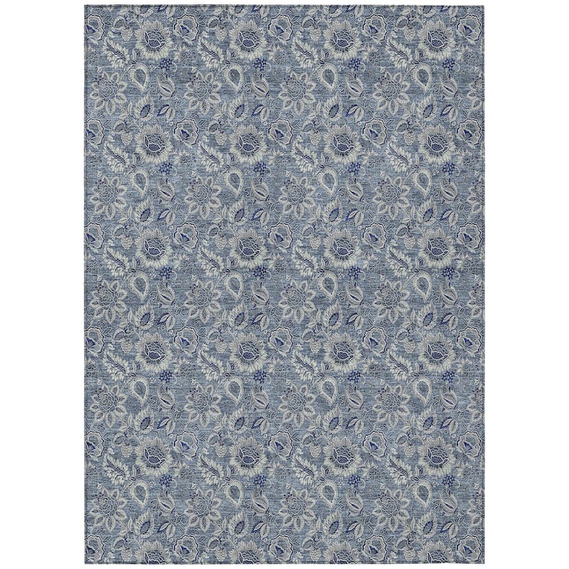HomeRoots Floral Transitional Rectangle Outdoor Rug