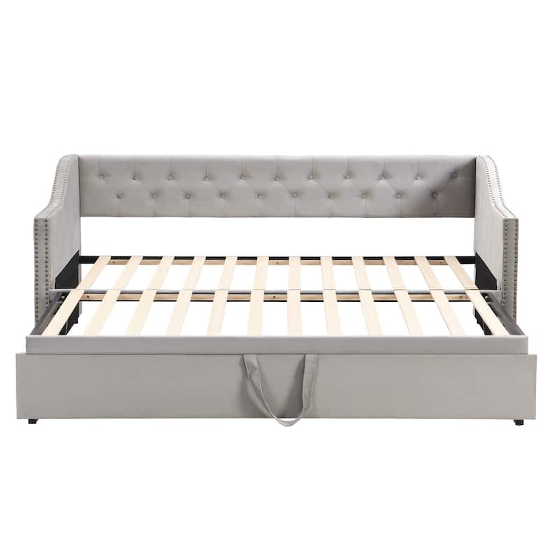 Twin Size Upholstered daybed with Pop Up Trundle