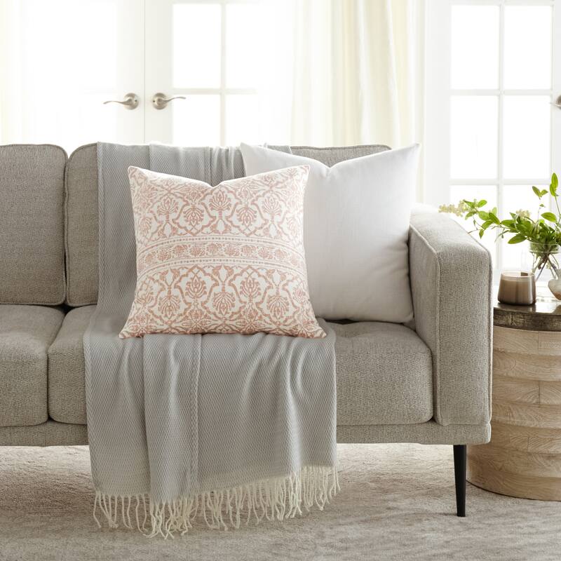 2-Pack Cotton Slub Decor Throw Pillows in Antique Floral