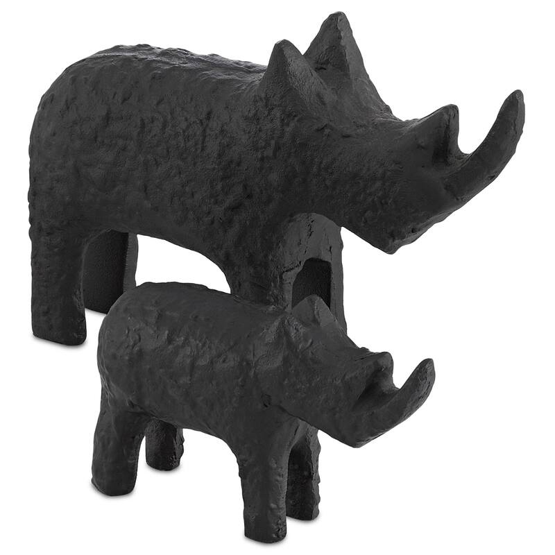 Currey & Company Kano Black Large Rhino