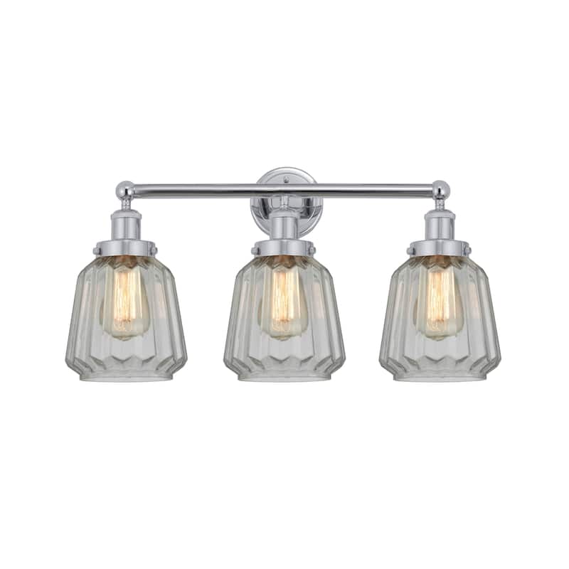 Innovations Lighting 616-3W-10-25 Chatham Vanity Chatham 3 Light 25" - Polished Chrome / Matte White