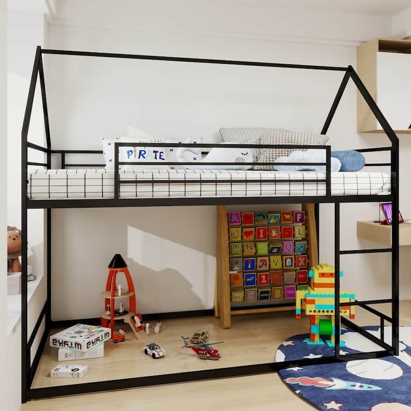 Heavy-duty Sturdy Metal Twin over Twin Bunk Bed