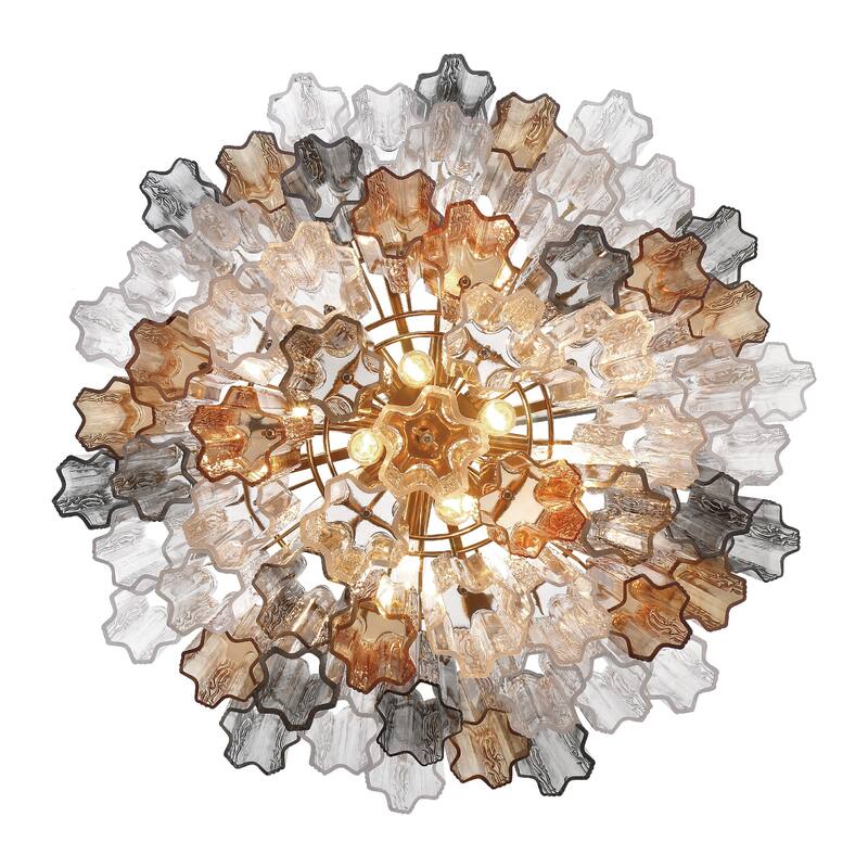 Addis 12 Light Aged Brass Chandelier - 26.75"W x 21.5"H x 26.75"D