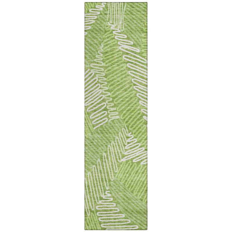Machine Washable Indoor/ Outdoor Chantille Contemporary Squiggles Rug