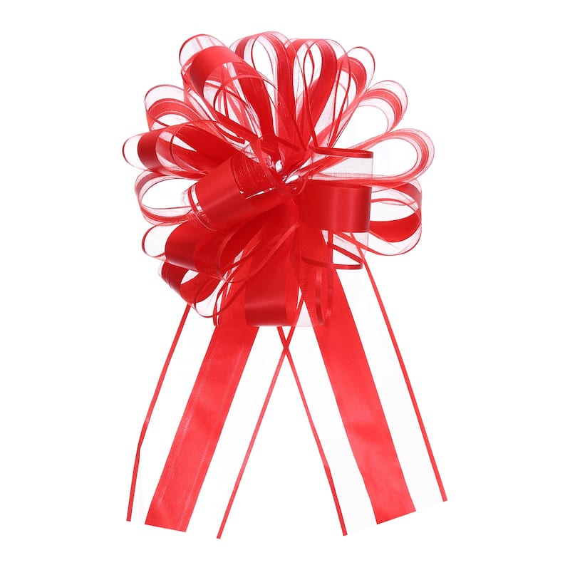 10pcs 8 Inch Large Pull Bow Organza Gift Wrapping Bows Ribbon