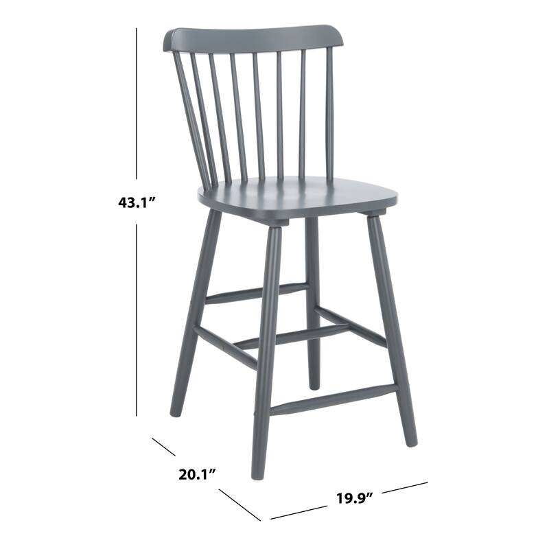 SAFAVIEH Arra 24-inch Spindle Farmhouse Counter Stool (Set of 2) - 19.9" x 20.1" x 43.1" - 20"W x 20"D x 38"H