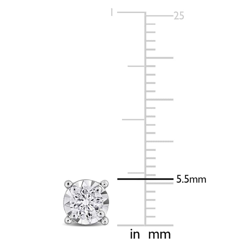 Miadora Sterling Silver Lab Grown Diamond Stud Earrings 1/4 to 1ct tw (GH VS1;VS2)