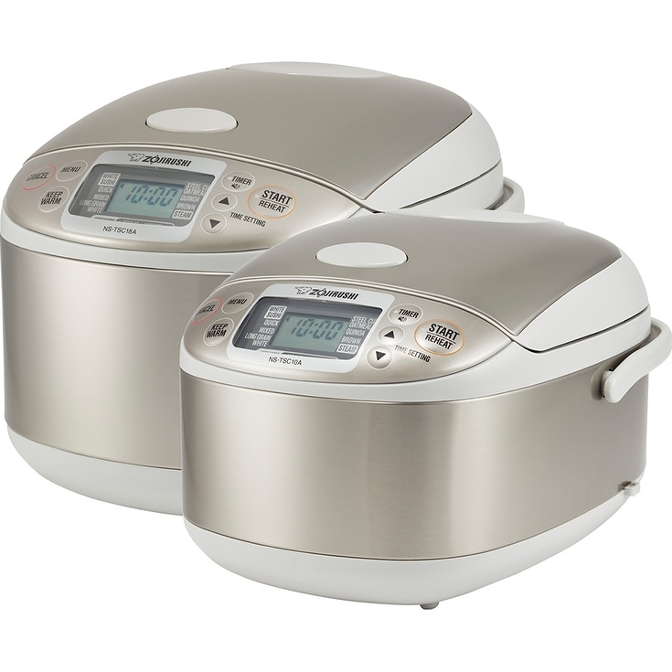  Zojirushi Micom Water Boiler & Warmer, 135 oz. / 4.0 Liters,  Silver and NS-ZCC10 Neuro Fuzzy Rice Cooker, 5.5-Cup, White: Home & Kitchen