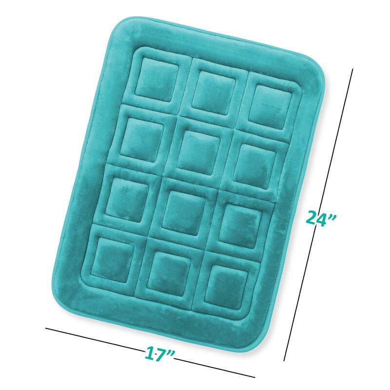 Clara Clark Ultra Soft Non Slip and Absorbent Bath Rug - Waffled Velvet Memory Foam Bath Mat