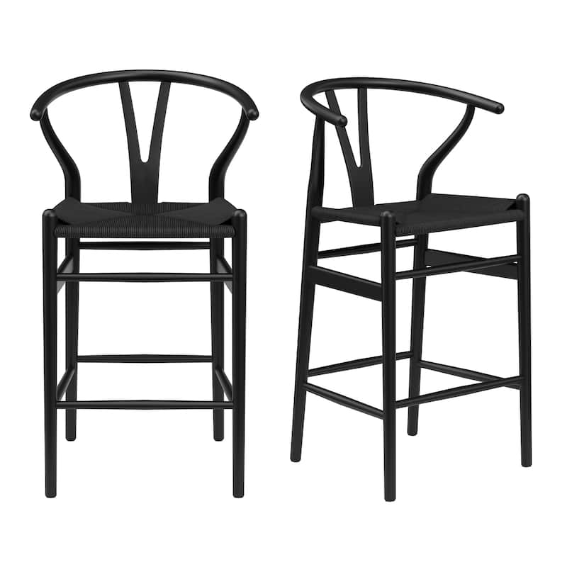 Weave Counter Height Bar Stools, Fully Assembled Rattan Bar Chairs for Kitchen Island,1pc