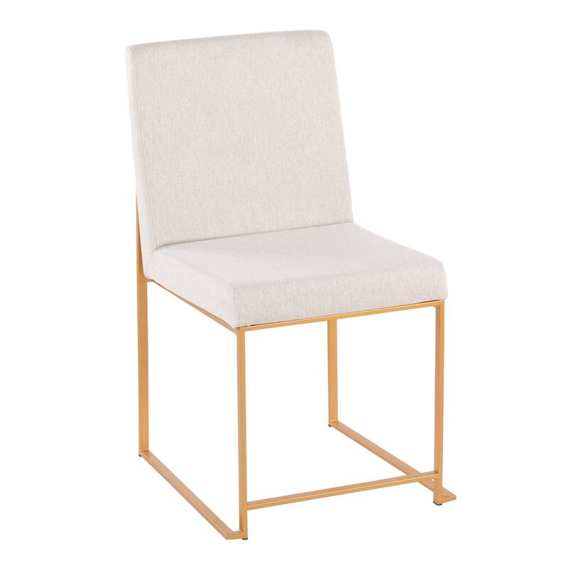 Silver Orchid Forrest Gold High Back Dining Chair - Set of 2 - Beige Fabric