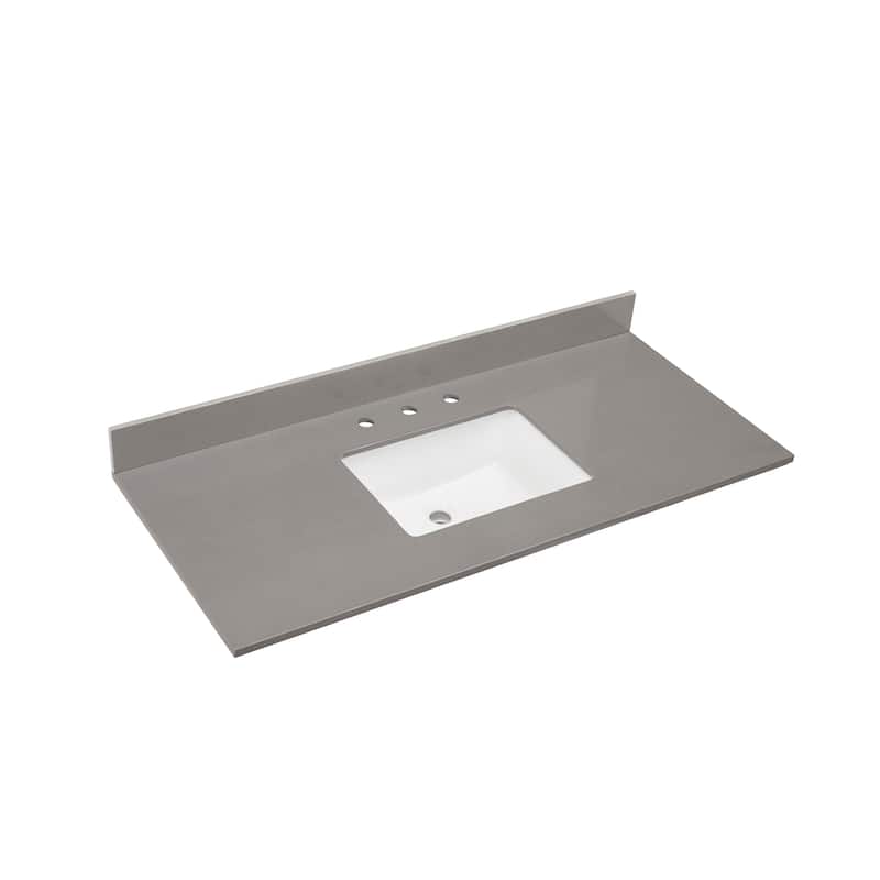 Altair Madrid Bathroom Vanity Countertop in Concrete Grey with White Sink without Vanity