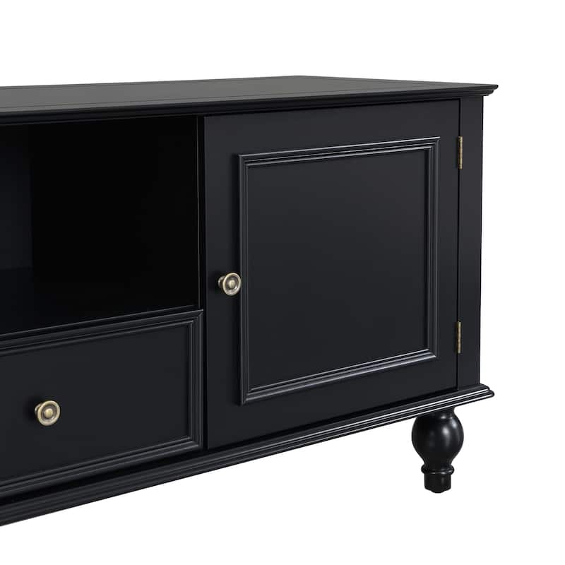 70.9" Modern TV Stand for 80" TVs - 2 Drawers, 2 Cabinets, Open Shelf, 5-Leg Media Console