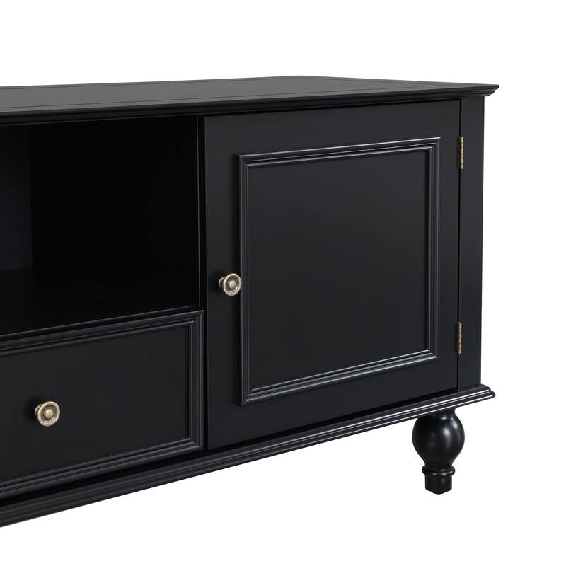 Roomfitters Modern TV Stand for up to 80 Inch TV, Entertainment Console with Drawers, Cabinets and Open Storage