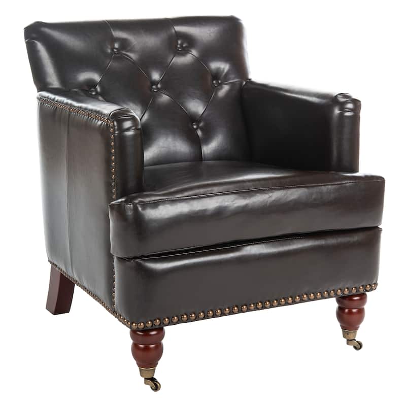 SAFAVIEH Tori Antiqued Tufted Club Chair - 28" x 34.4" x 32.7". - 28"W x 34"D x 33"H