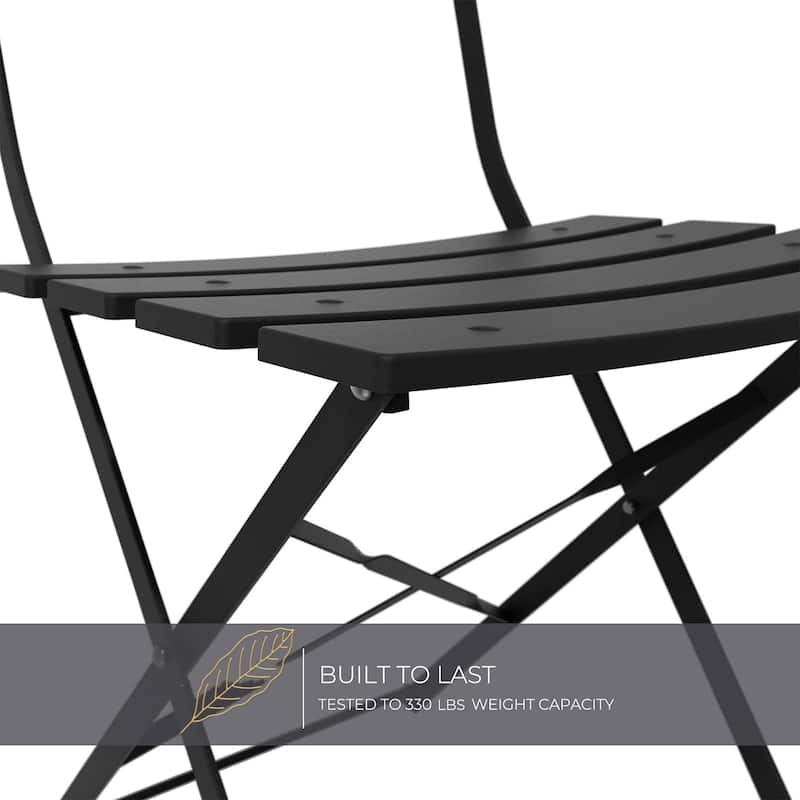 3-Piece Bistro Set Folding Outdoor Furniture Sets with Premium Steel Frame Portable Design for Bistro & Balcony