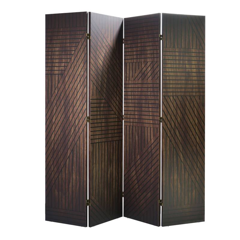 American Art Decor Double-Sided Canvas Room Divider, 4 Panels, 70" H x 63" L