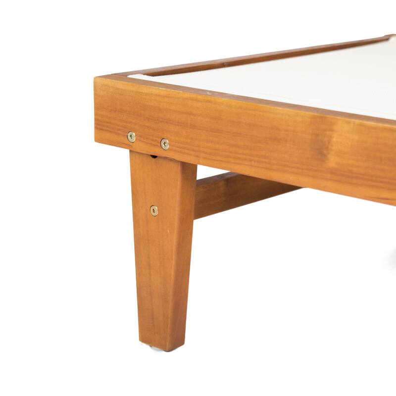 Summerland Outdoor Acacia/Mesh Chaise Lounge by Christopher Knight Home