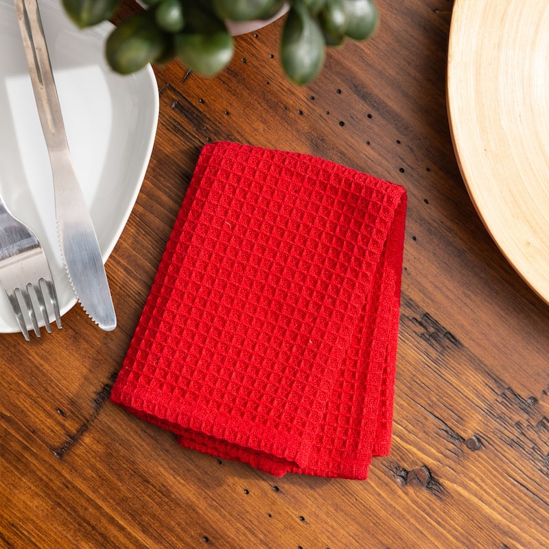 Fabstyles Broadway Waffle Cotton Dish Cloth Set of 6 - 12x12