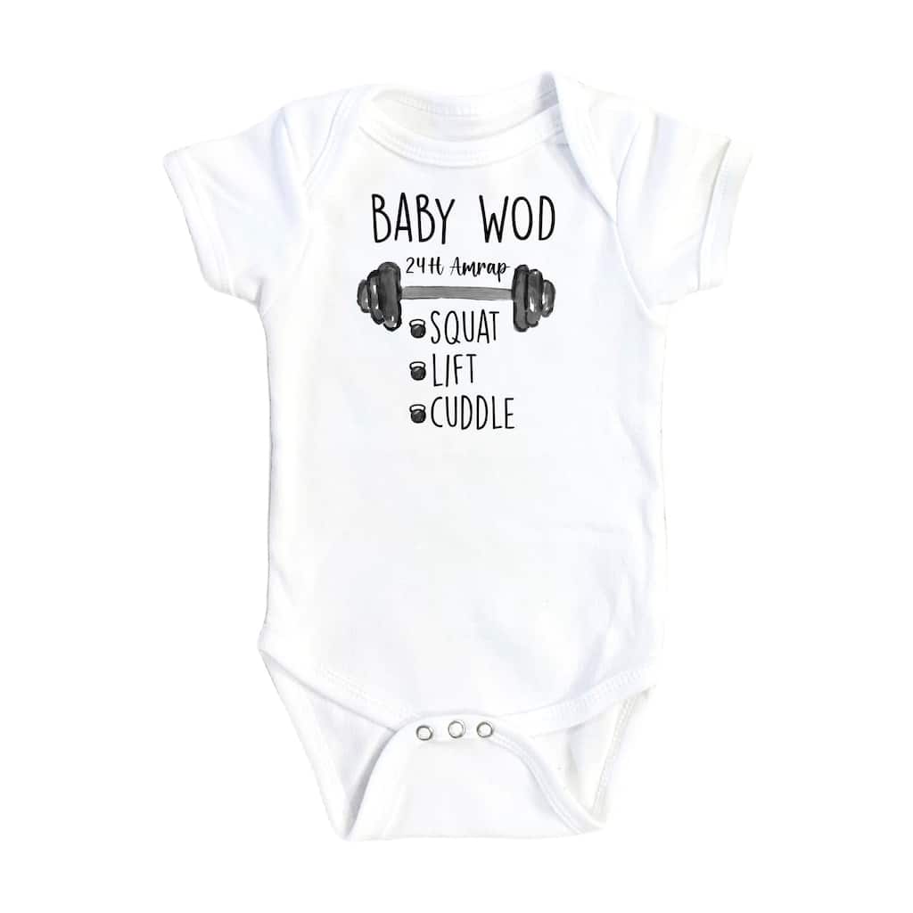 Baby Wod Gym - Baby Boy Girl Clothes Infant Bodysuit Funny Cute Newborn