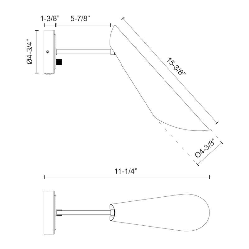Alora Lighting WV572205 Gabriel 15" Tall Wall Sconce