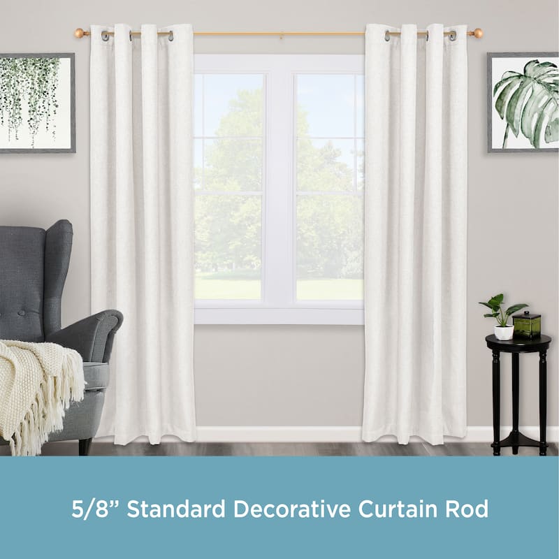 Kenney® Newbury 5/8" Standard Decorative Window Curtain Rod, 28-48", Brushed Brass