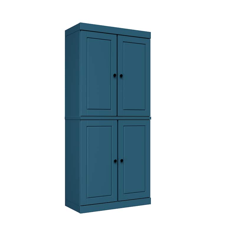 Palace Imports 100% Solid Wood 6-Shelf Bookcase with Solid Doors and Adjustable Shelves