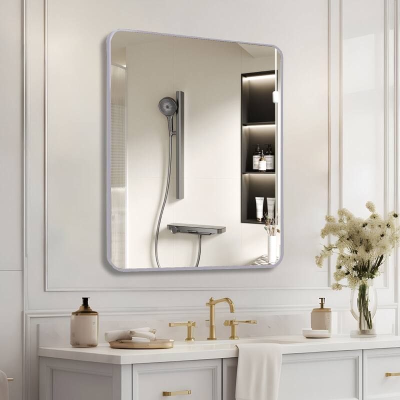36in x 36in Inch Metal Framed Square Bathrrom Mirror for Wall