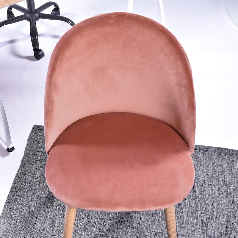 HomyLin Modern Upholstered Fabric Dining Chair Mid Back Armless