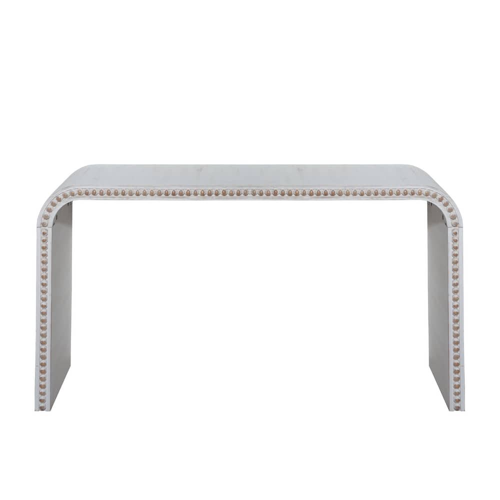 59" Extra Long Wooden Entryway Sofa Table with Wood Beads Decoration