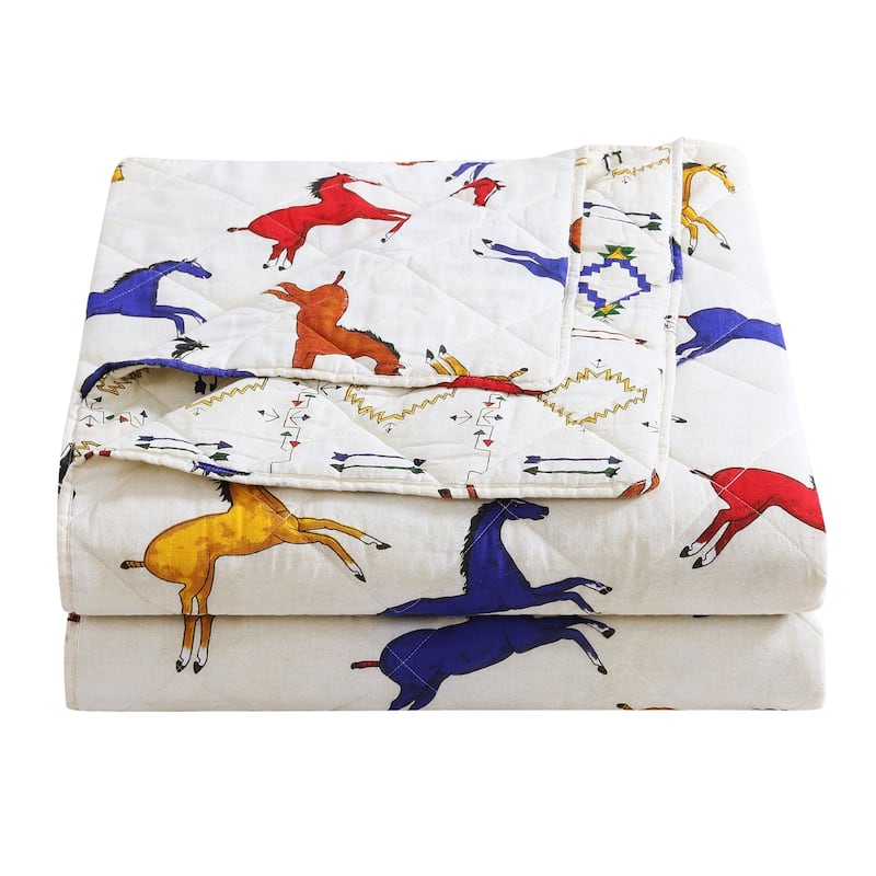 Paseo Road by HiEnd Accents Wild Horses Southwestern Reversible Quilt Set, 3PC