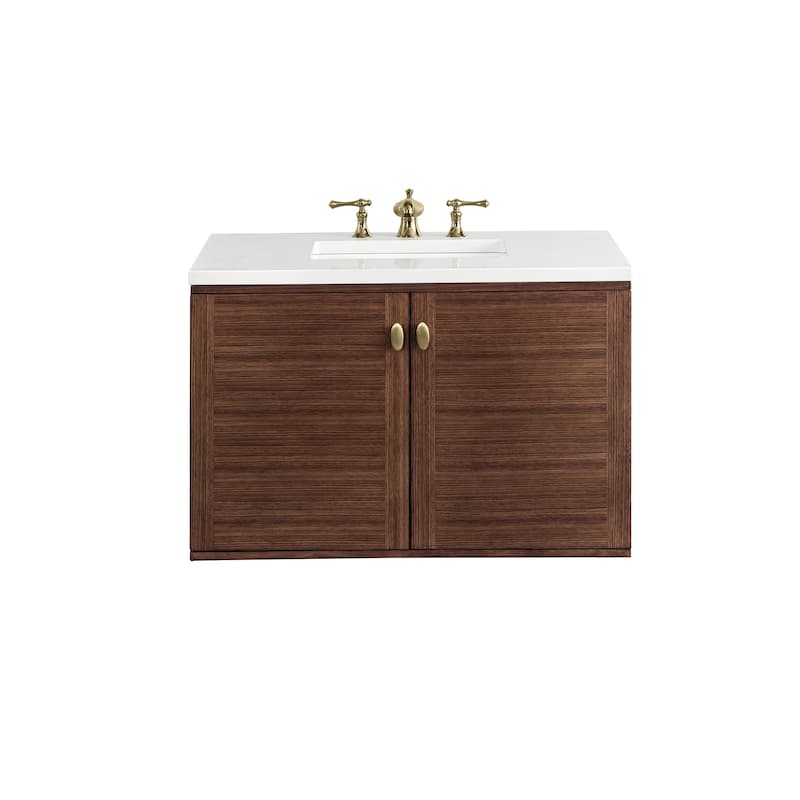 James Martin Vanities Amberly 36" Single Vanity, Mid-Century Walnut