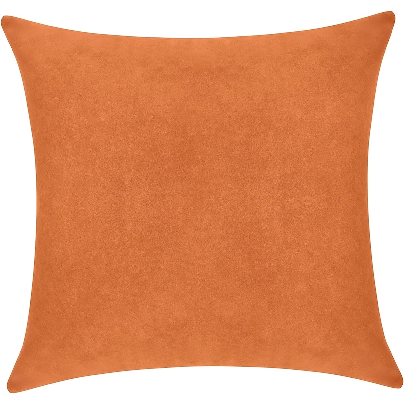 Delara Pack of 1 Velvet Decorative Throw Pillow Cover 20x20 Inches, Cushion Cover, Soft and Breathable Fabric, Hidden Zipper - Cover Only - Burnt Orange