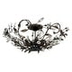 preview thumbnail 1 of 6, Jardin 19-in W Crystal Bronze Vintage Vine Semi Flush Mount Ceiling Light - 19-in W x 8-in H x 19-in D Architectural Bronze and Gold Accents - 19-in W x 8-in H x 19-in D