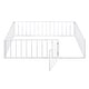 preview thumbnail 8 of 9, White Full Size Metal Floor Bed Frame with Fence and Door for Kids' Bedroom