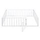 preview thumbnail 8 of 9, White Full Size Metal Floor Bed Frame with Fence and Door for Kids, Boys and Girls, Bedroom