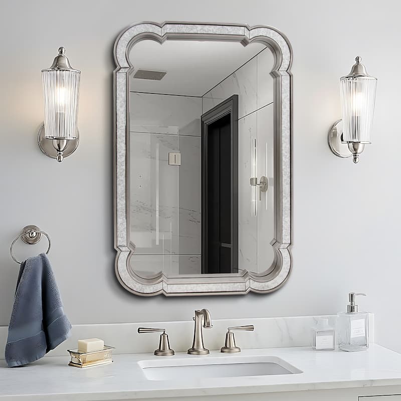 Allan Andrews Rectangular Wall Mirror with Curved Corners - 24"W x 36"H
